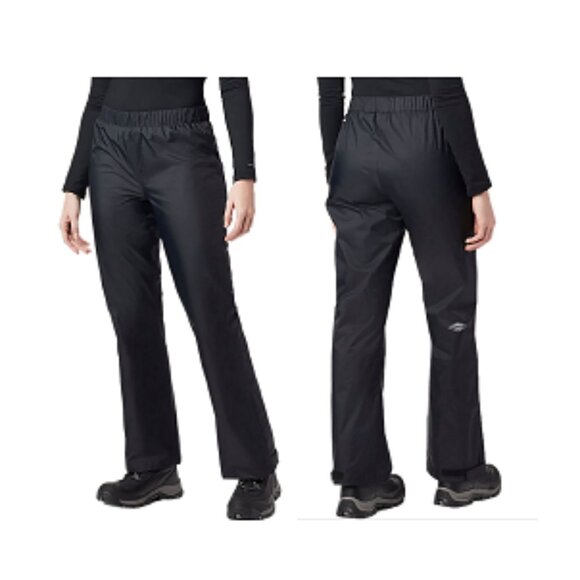 Columbia Women's Black Storm Surge Waterproof Rain Pants, Large - Picture 1 of 8